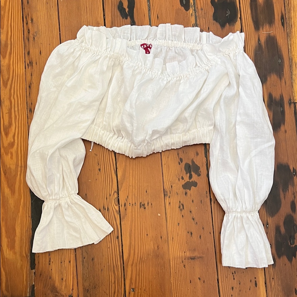 STAUD White Off-Shoulder Blouse
